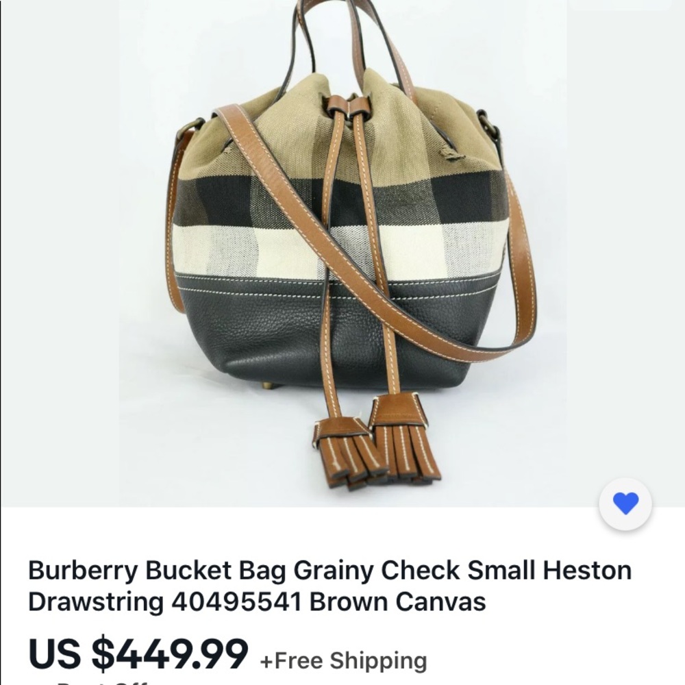 Burberry drawstring Heston bag.